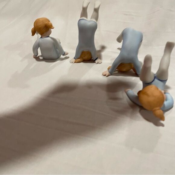 Ron Gordon Little somersaulting girl in blue leotard porcelain gymnast statues - Picture 6 of 13